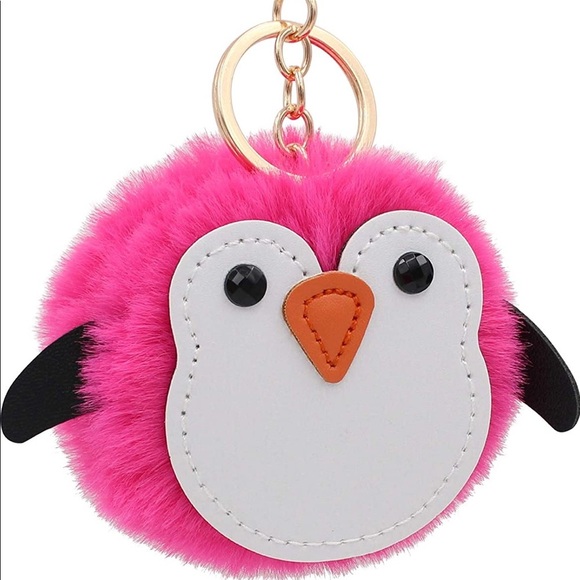 🌷Rose Gold Puffy Pink Penguin Keychain 🎀 - Picture 1 of 2